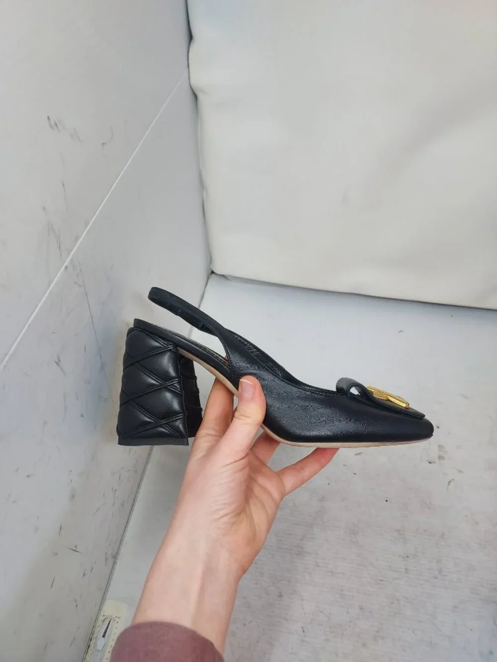 Louis Vuitton LV Logo Black Shake Slingback Pump